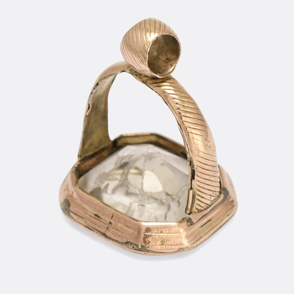 Victorian Rock Crystal BLACK & BLACK Intaglio Seal Fob