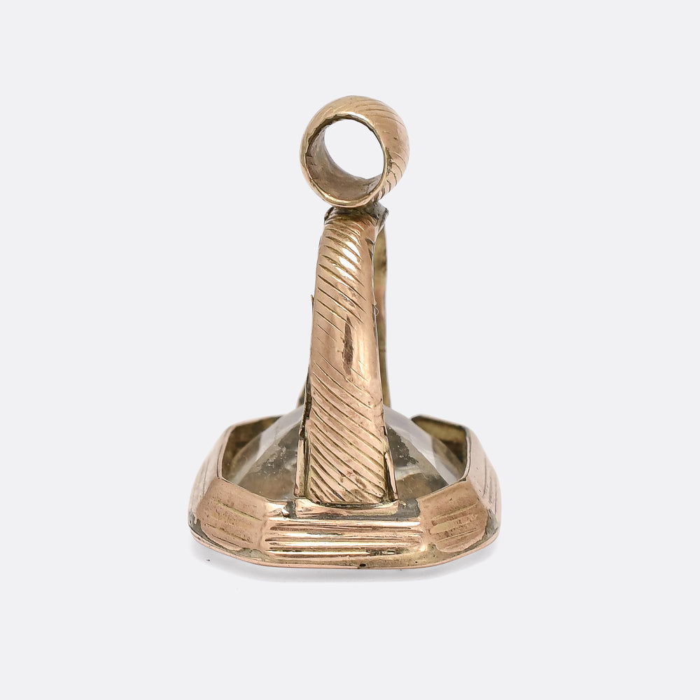 Victorian Rock Crystal BLACK & BLACK Intaglio Seal Fob