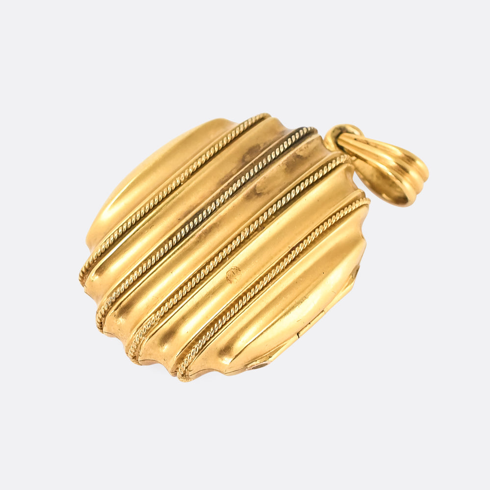 Victorian Rope & Groove Oval Locket