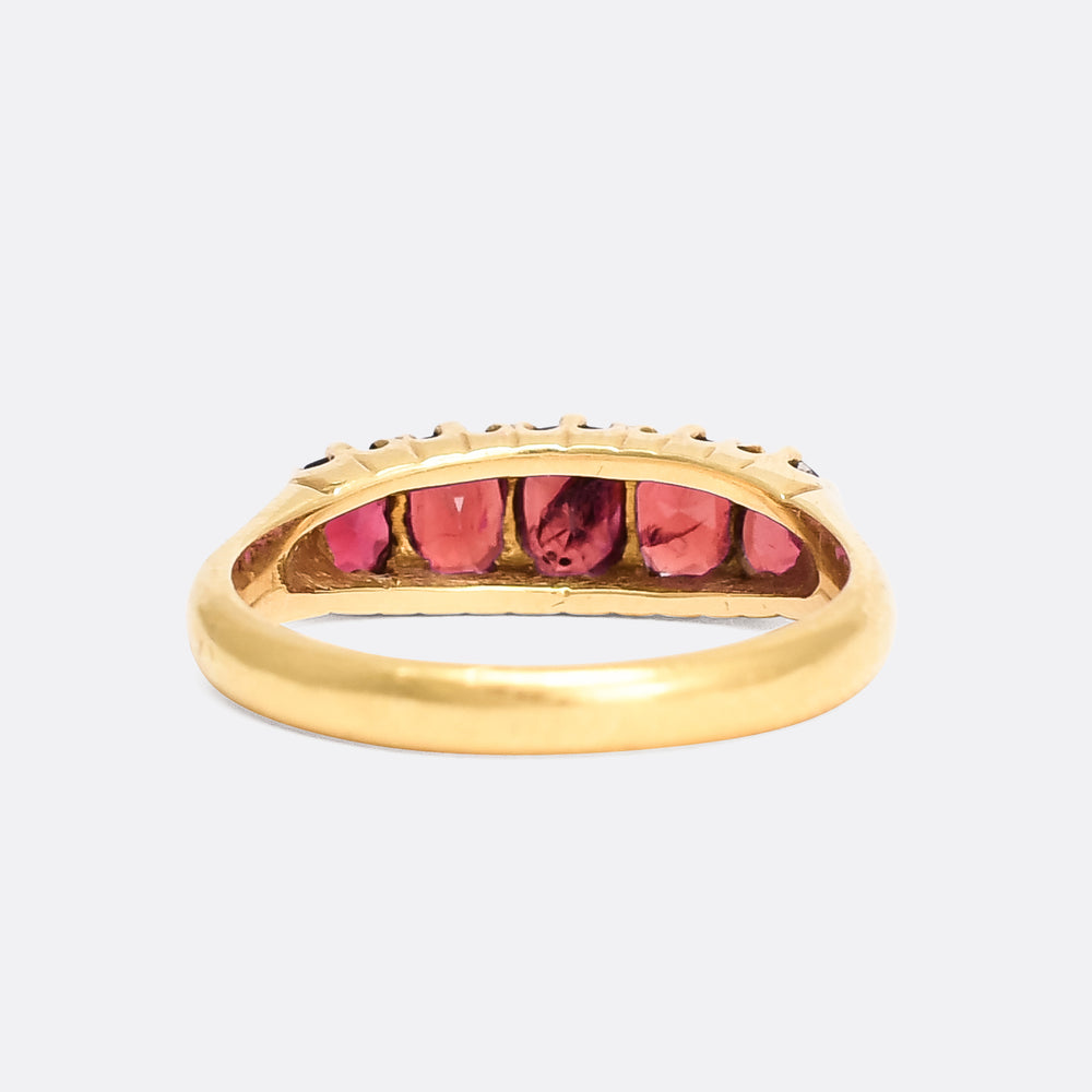 Victorian Ruby 5-Stone Ring