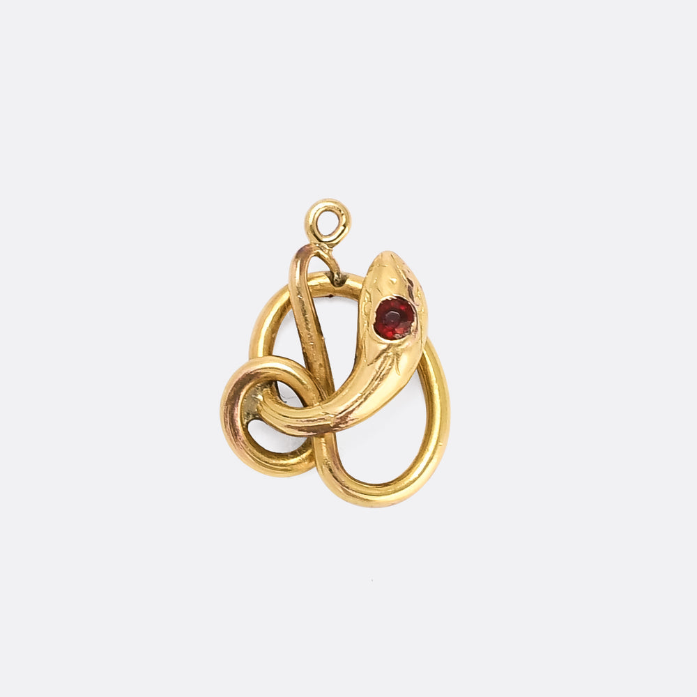 Victorian Ruby Serpent Charm