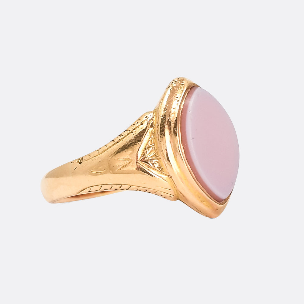 Victorian Sardonyx Navette Signet Ring