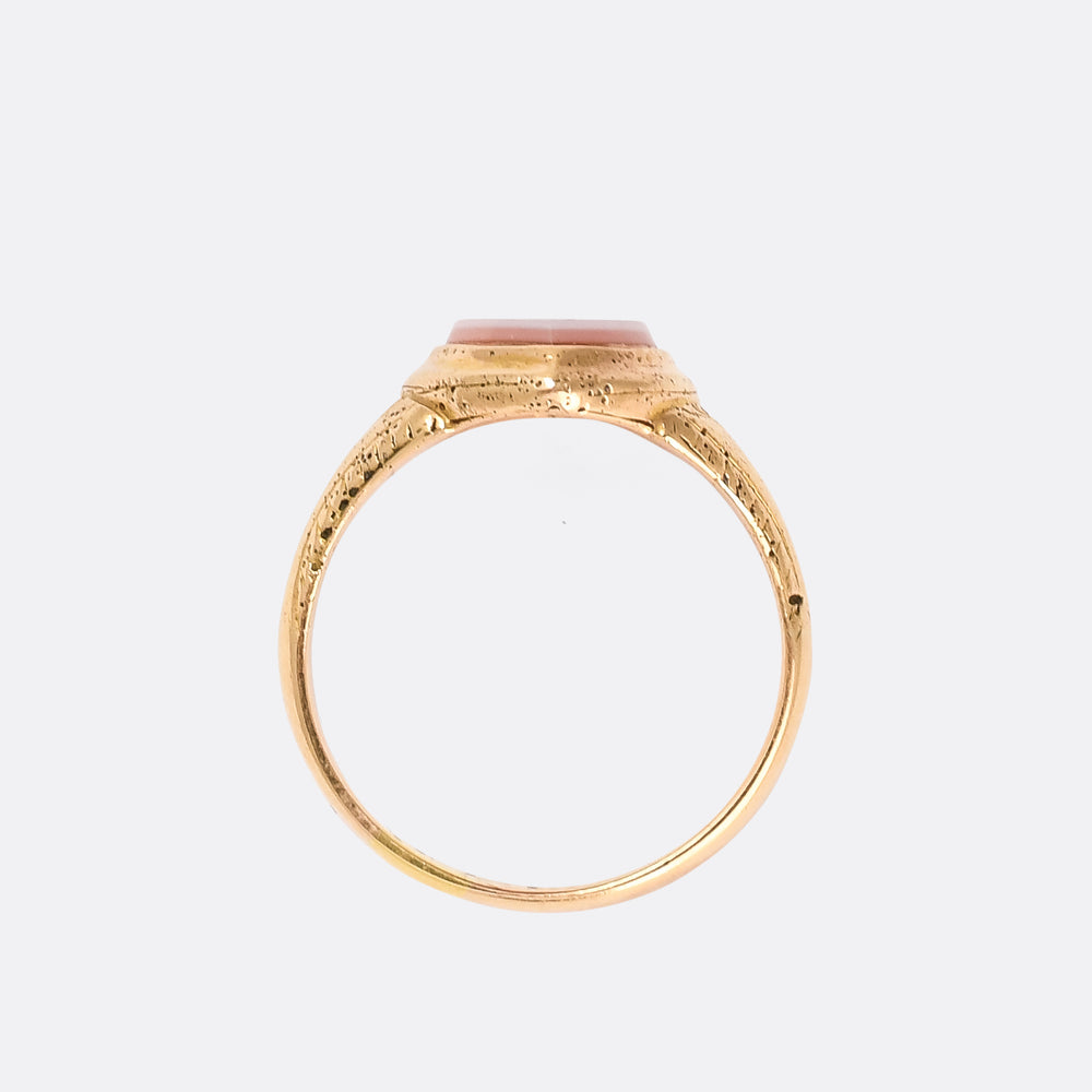 Victorian Sardonyx Navette Signet Ring