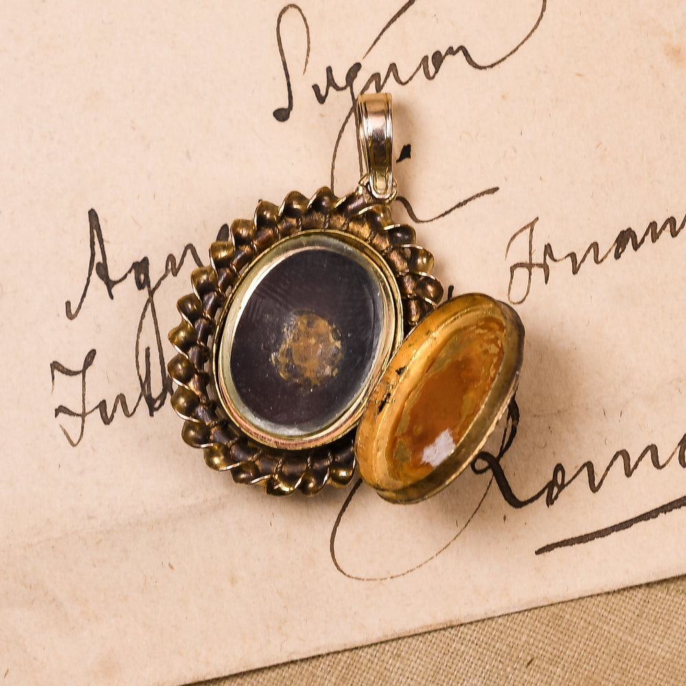Victorian Sardonyx & Diamond Flower Locket