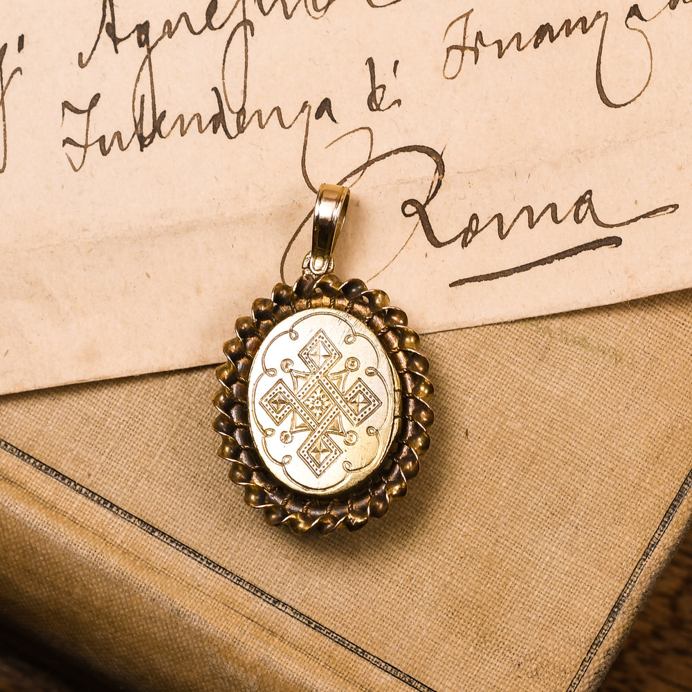 Victorian Sardonyx & Diamond Flower Locket