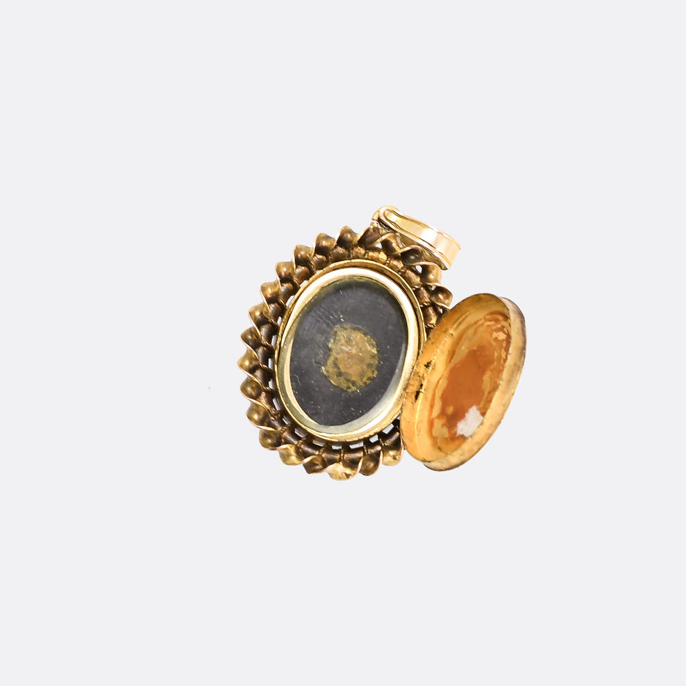 Victorian Sardonyx & Diamond Flower Locket