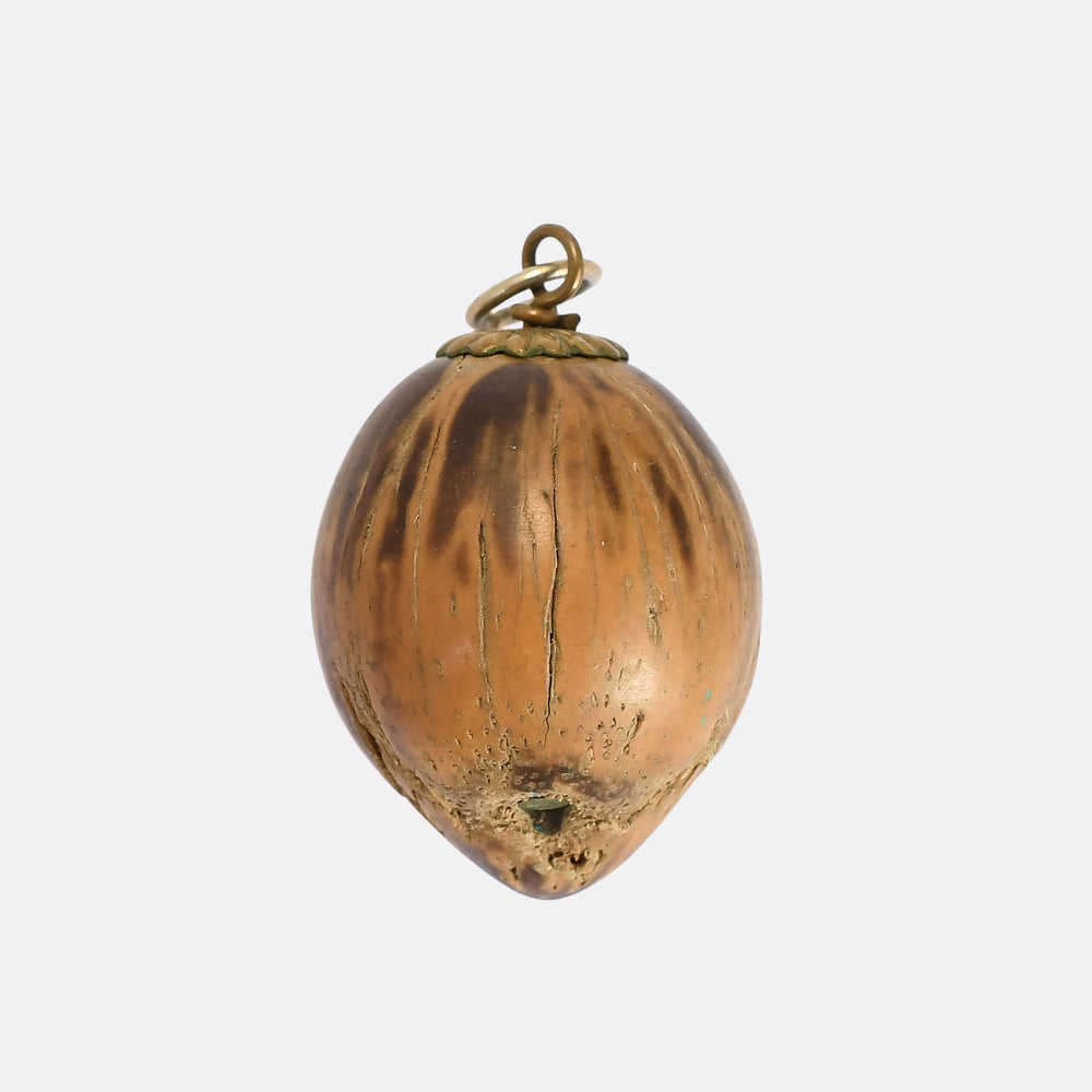 Victorian Sea Bean Touch Wood Pendant