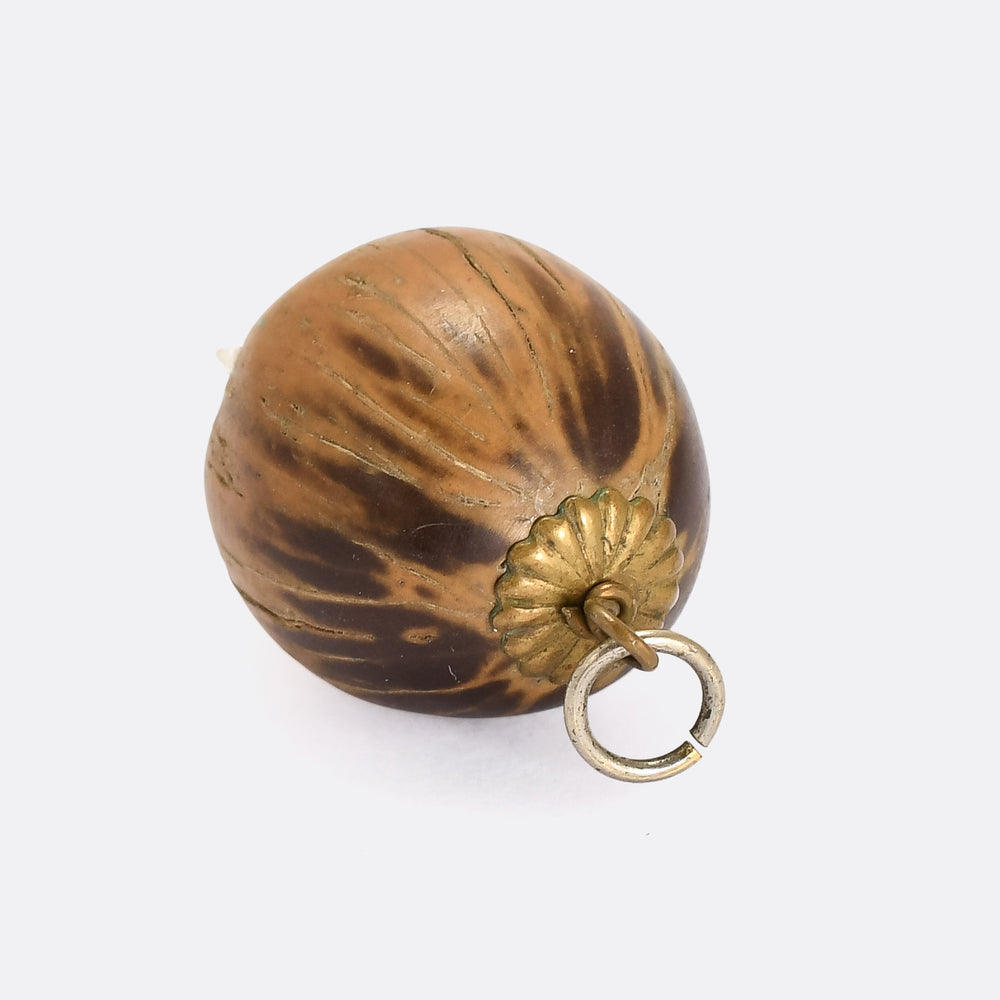 Victorian Sea Bean Touch Wood Pendant