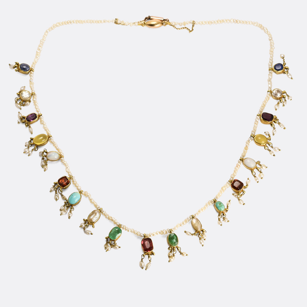 Victorian Seed Pearl Harlequin Necklace