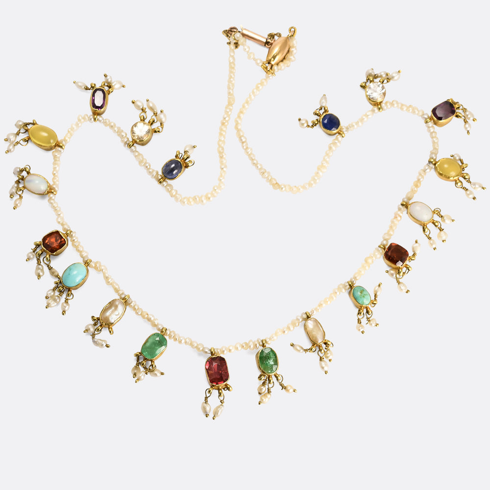 Victorian Seed Pearl Harlequin Necklace