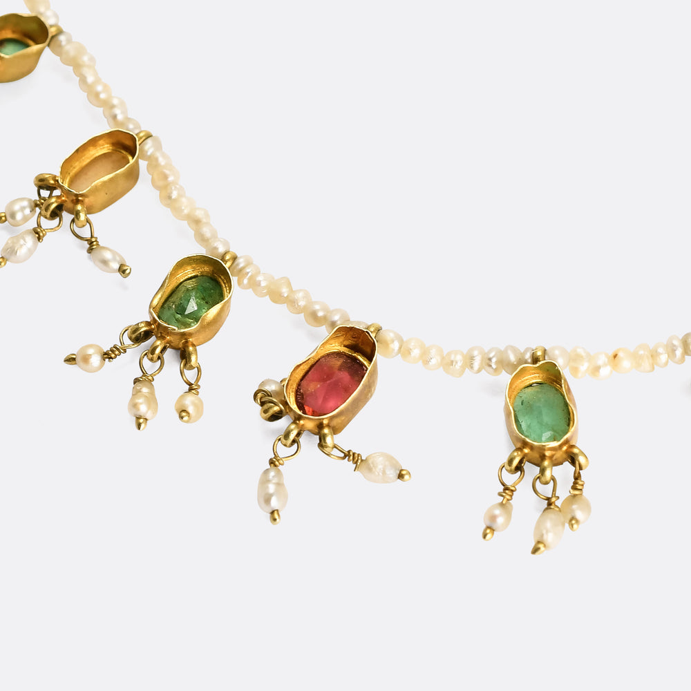 Victorian Seed Pearl Harlequin Necklace