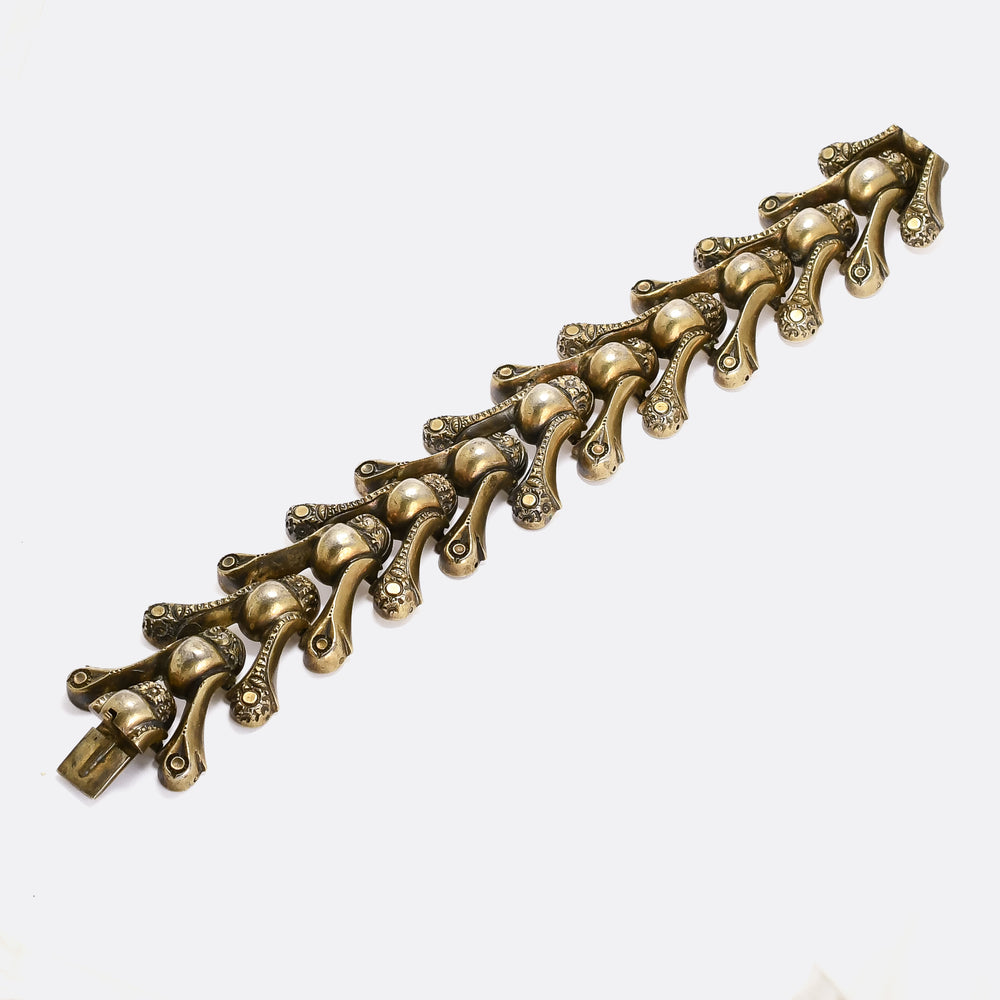 Victorian Silver Gilt Acorns Bracelet