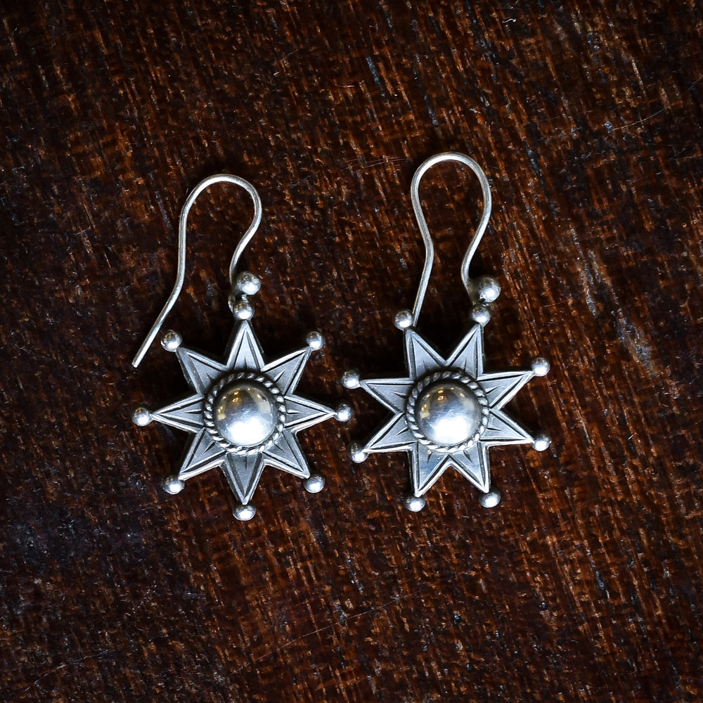 Victorian Silver Star Earrings