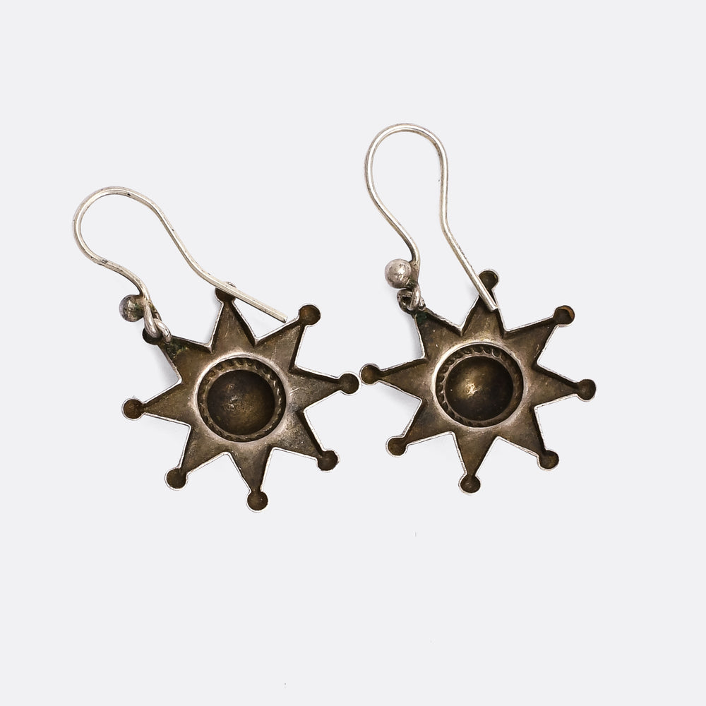 Victorian Silver Star Earrings