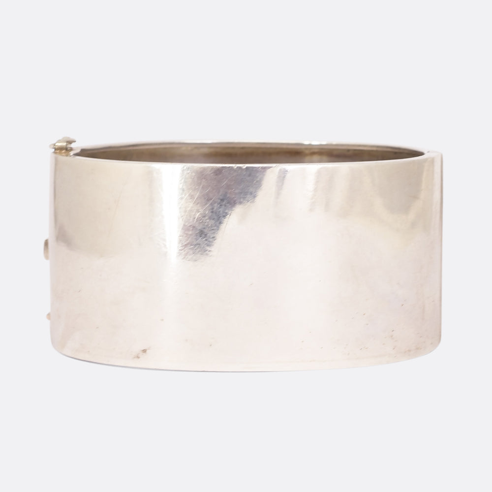 Victorian Silver & Rose Gold Cuff Bangle