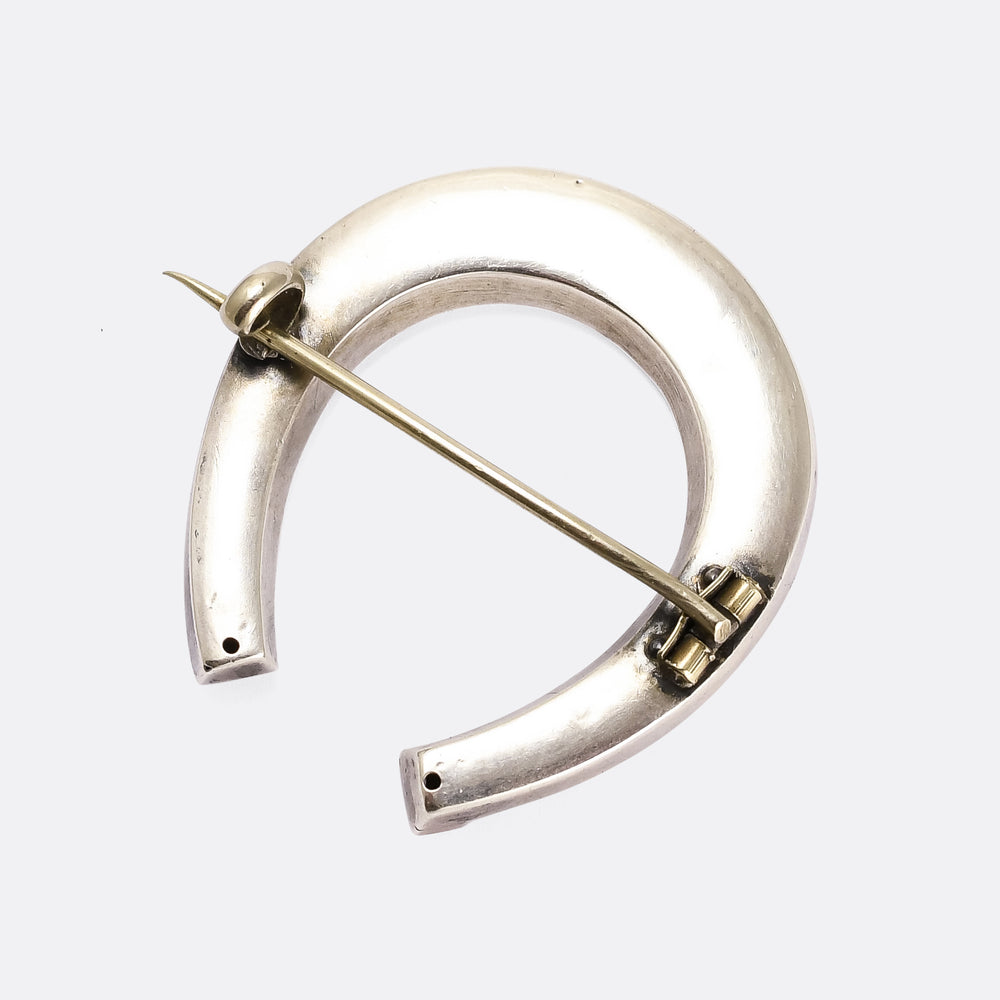 Victorian Silver & Rose Gold Lucky Horseshoe Brooch