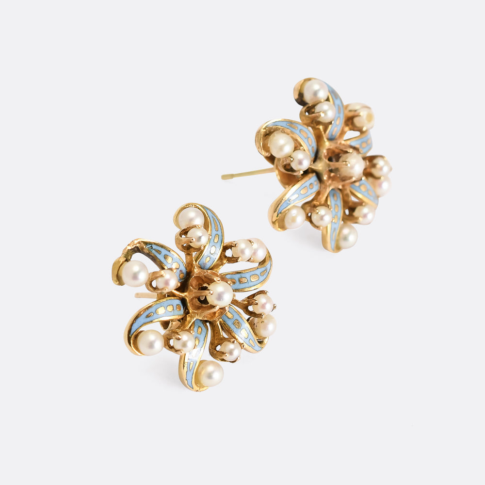 Victorian Sun in Splendour Pearl Earrings