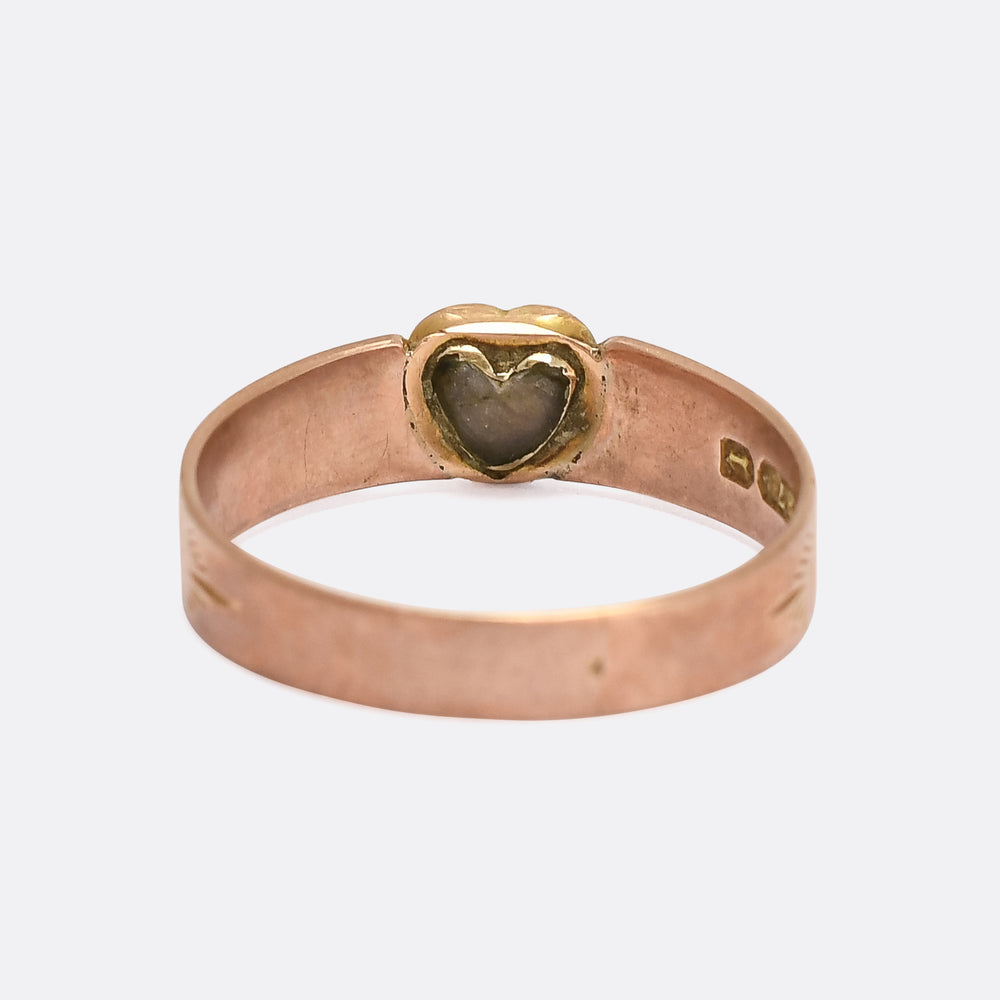 Victorian Turquoise Heart Locket ring