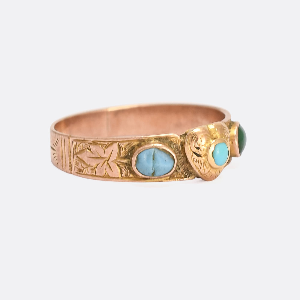 Victorian Turquoise Heart Locket ring