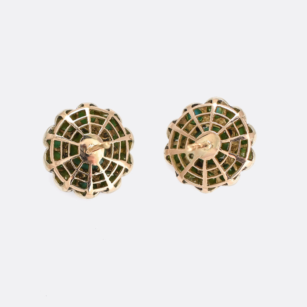 Victorian Turquoise Spider Web Earrings