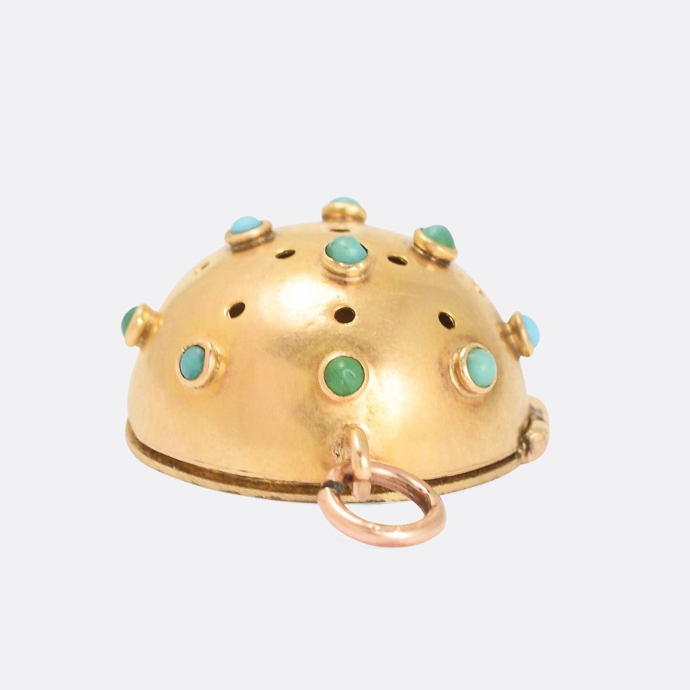 Victorian Turquoise Sputnik Vinaigrette Pendant