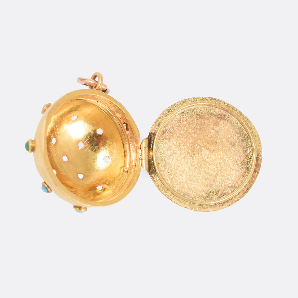 Victorian Turquoise Sputnik Vinaigrette Pendant