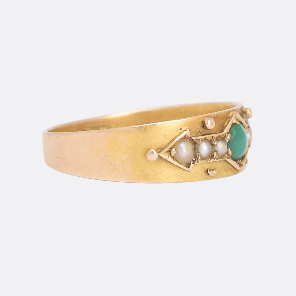 Victorian Turquoise & Pearl Sentimental Band
