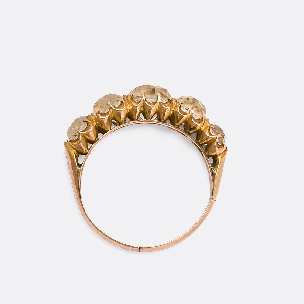 Victorian White Paste 5-Stone Ring