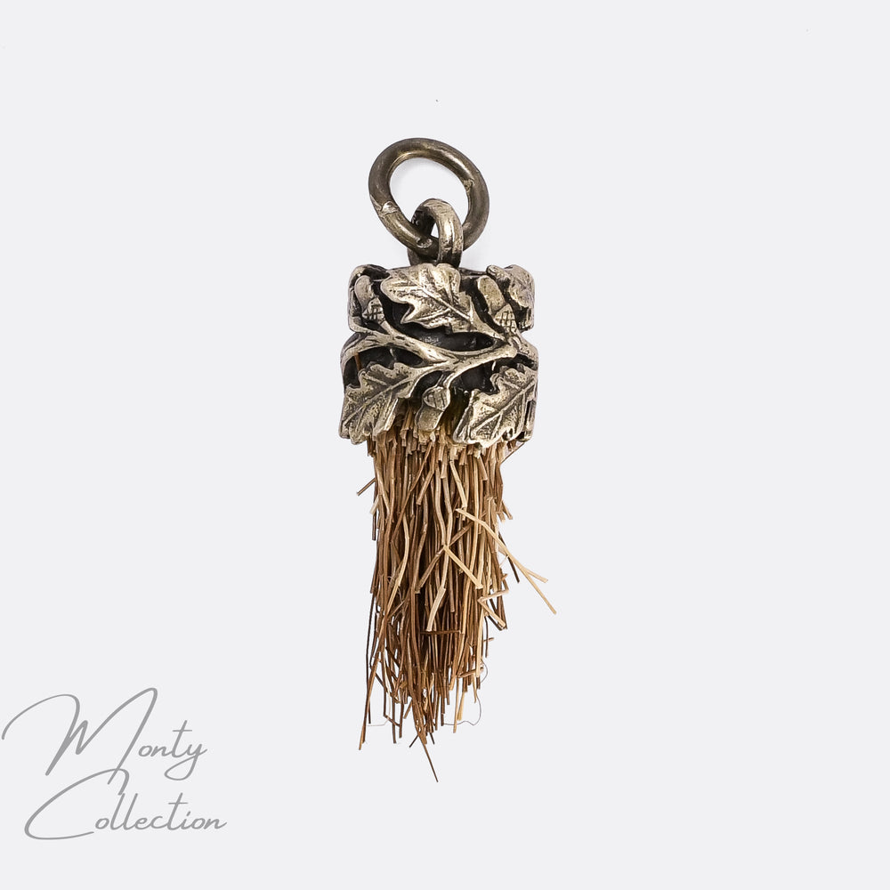 Victorian Wild Boar & Acorn Charivari Pendant