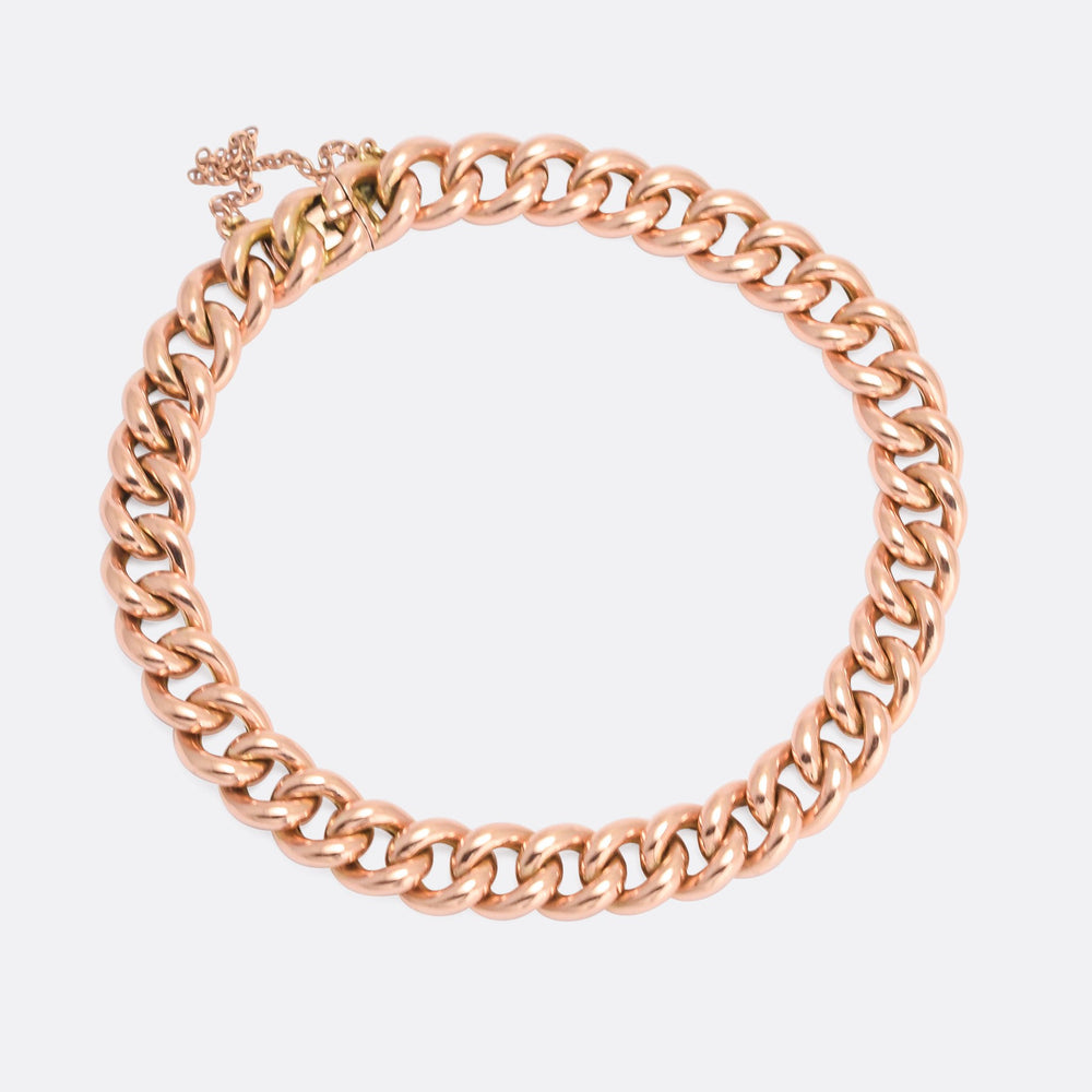 Victorian 15k Gold Curb-Link Bracelet
