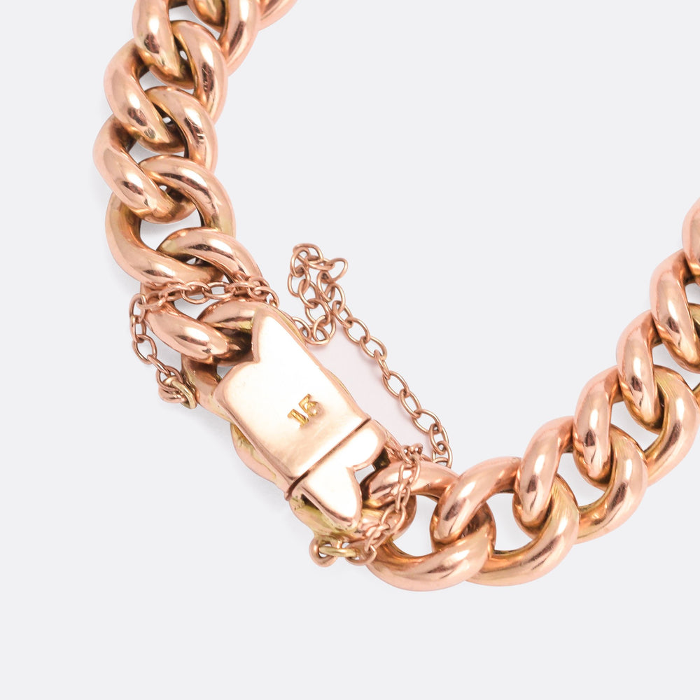 Victorian 15k Gold Curb-Link Bracelet