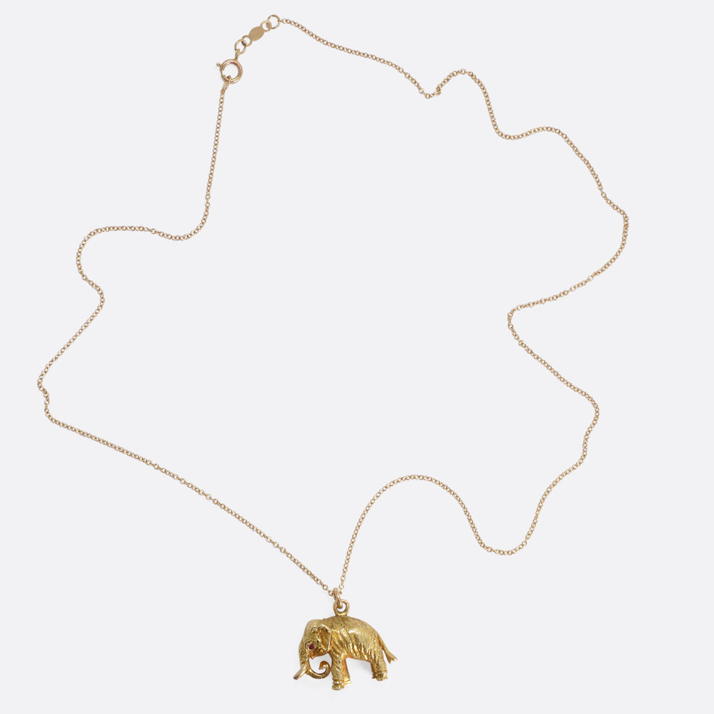 Victorian 15k Gold Elephant Pendant