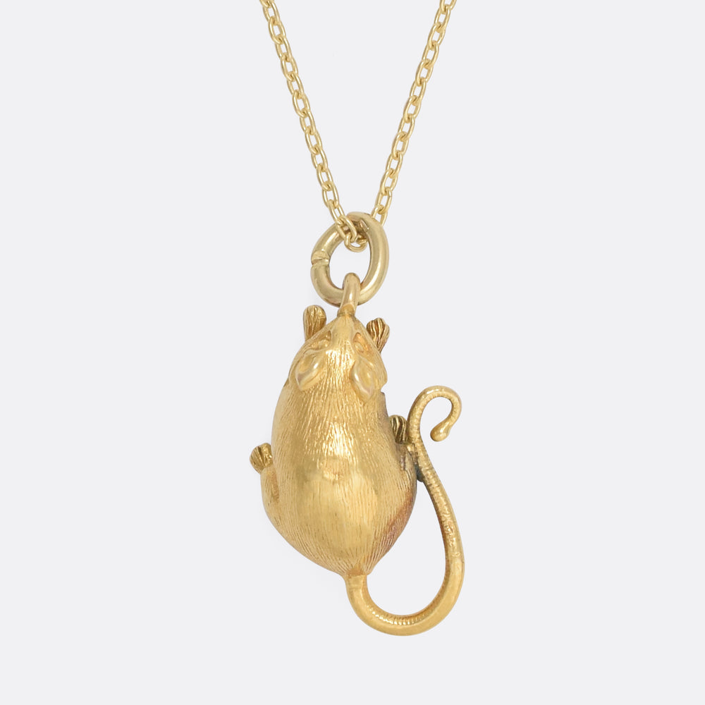 Victorian 15k Gold Mouse Charm