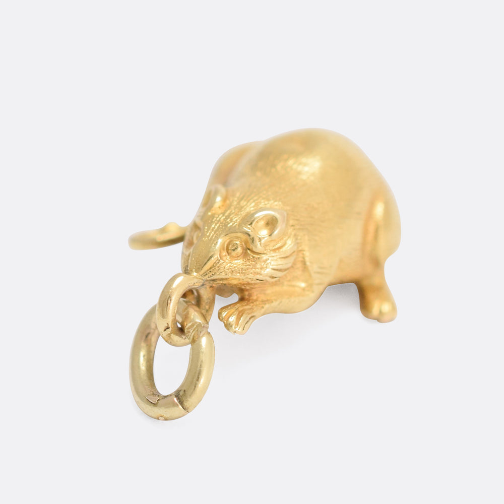 Victorian 15k Gold Mouse Charm
