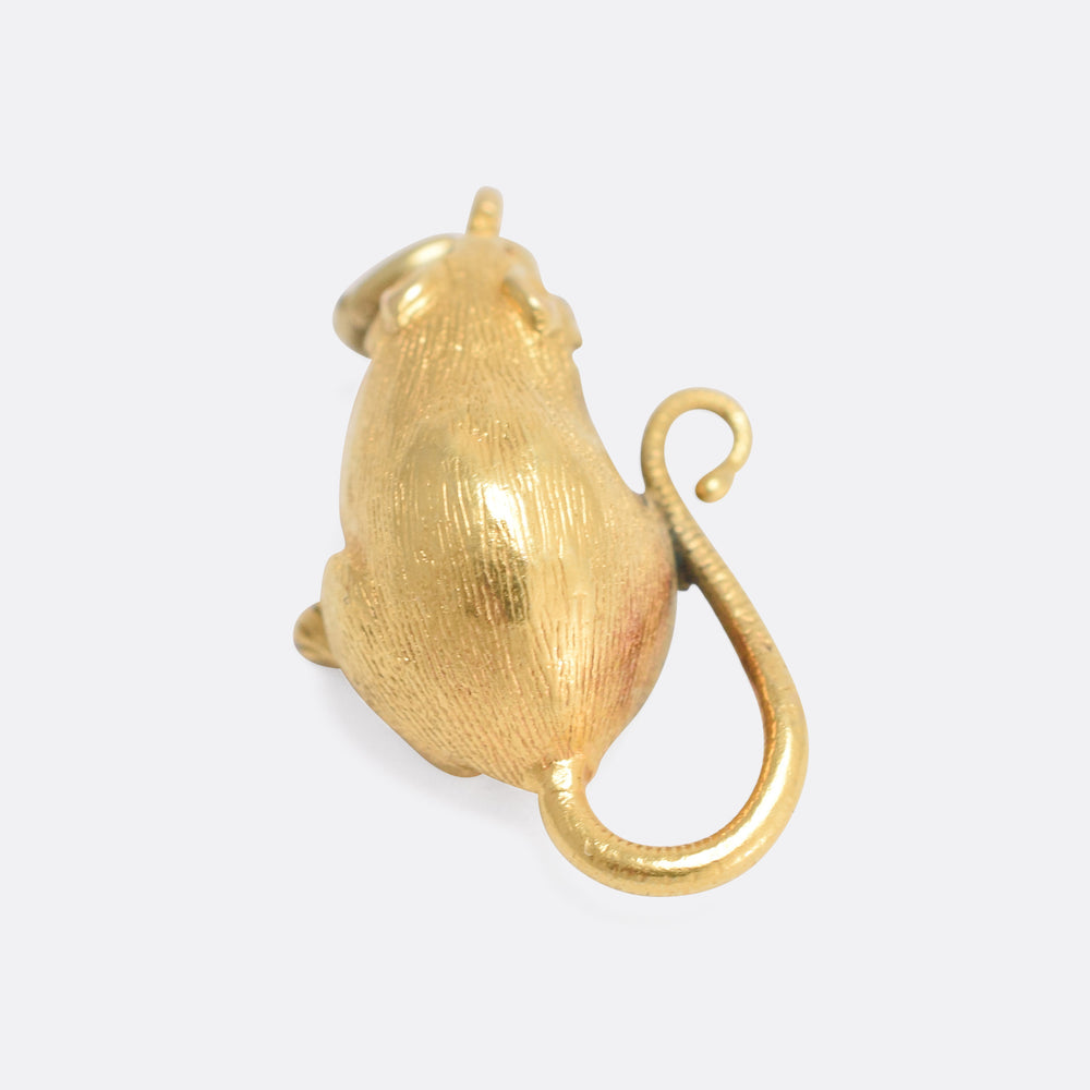 Victorian 15k Gold Mouse Charm