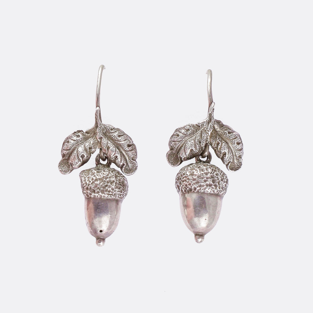 Victorian Acorn & Oak Leaf Earrings