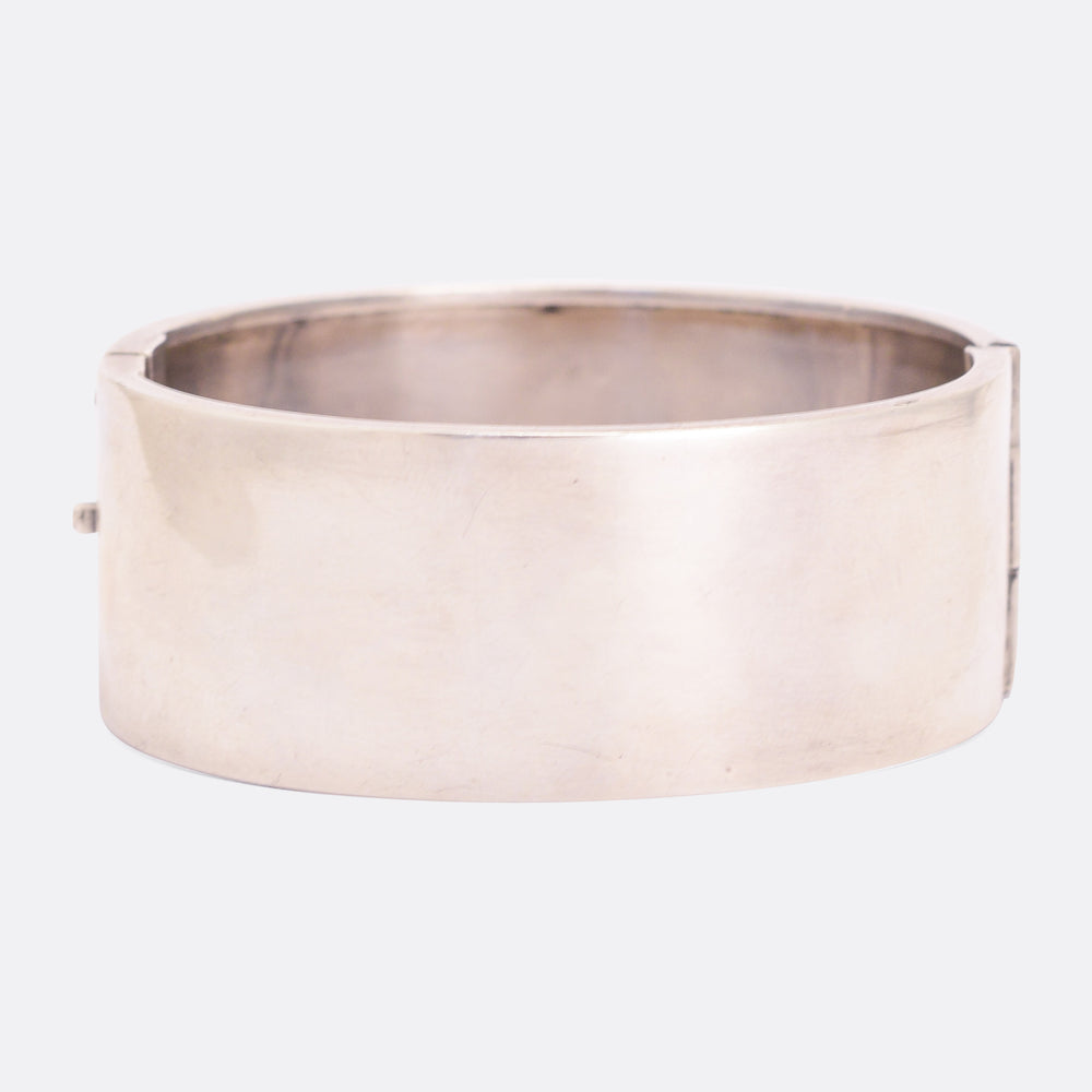 Victorian Aesthetic Movement Silver Cuff Bangle