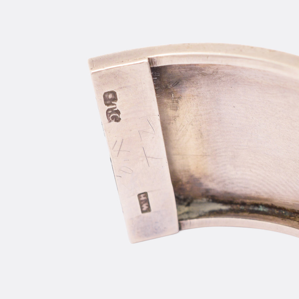 Victorian Aesthetic Movement Silver Cuff Bangle