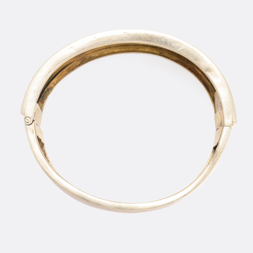 Victorian Aesthetic Movement Silver Cuff Bangle