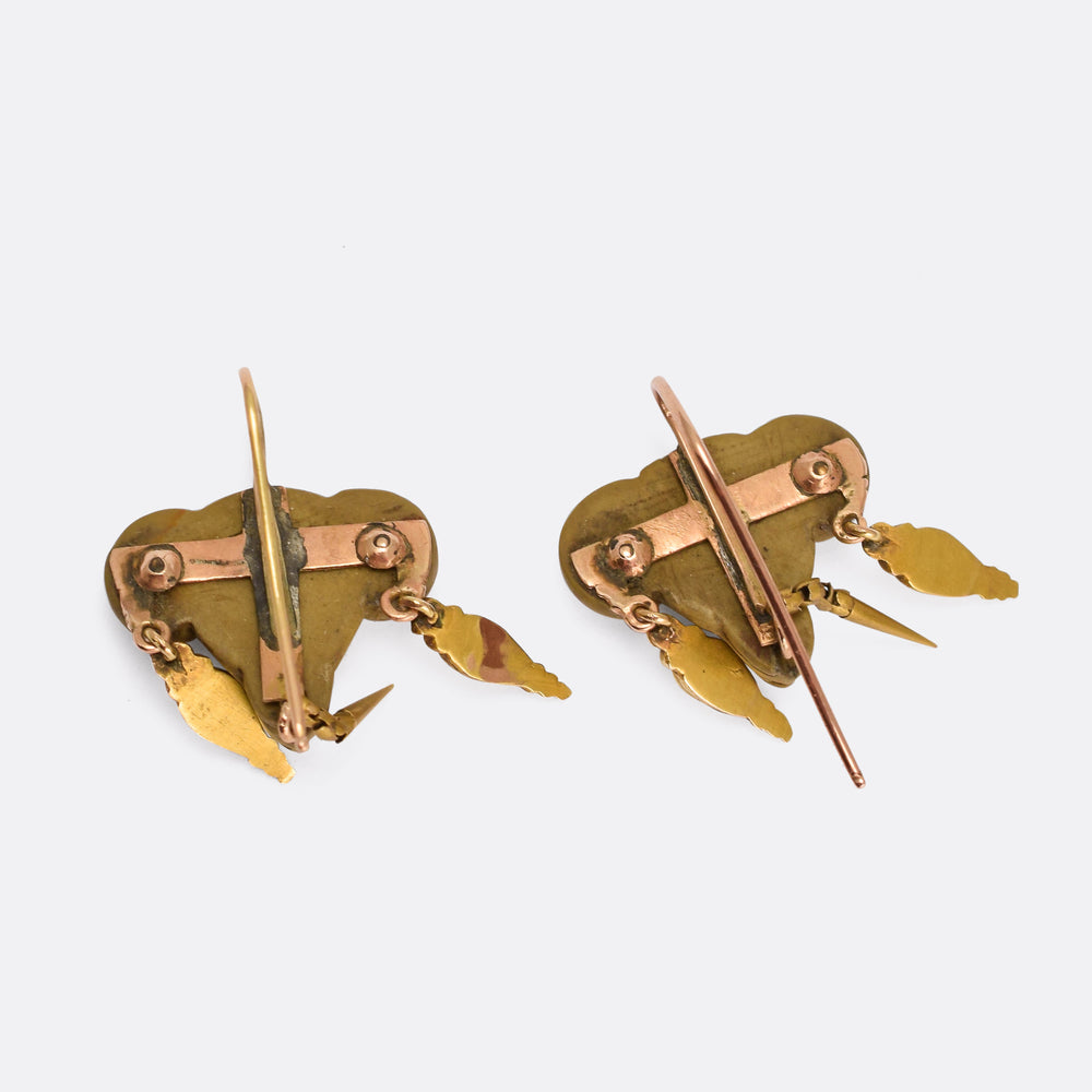 Victorian Archaeological Revival Ram's Head Earrings