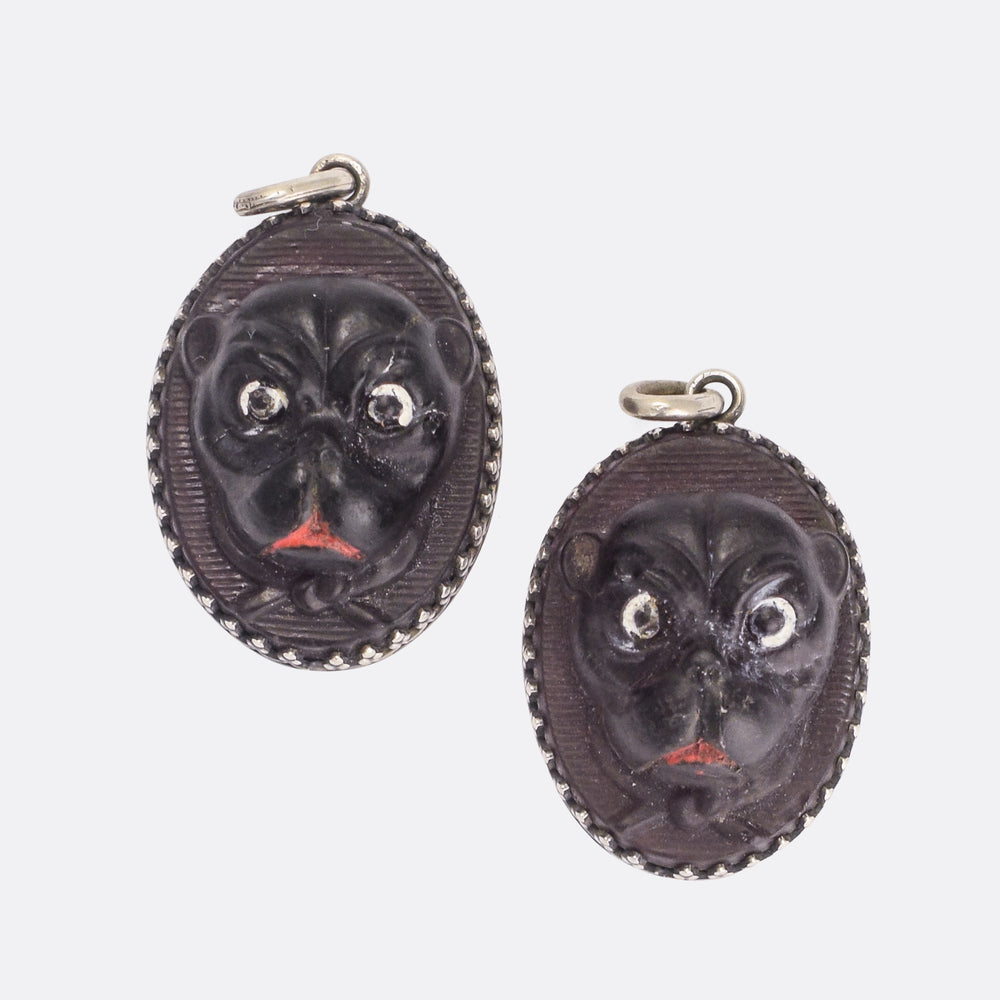 Victorian Carved Pug Pendant