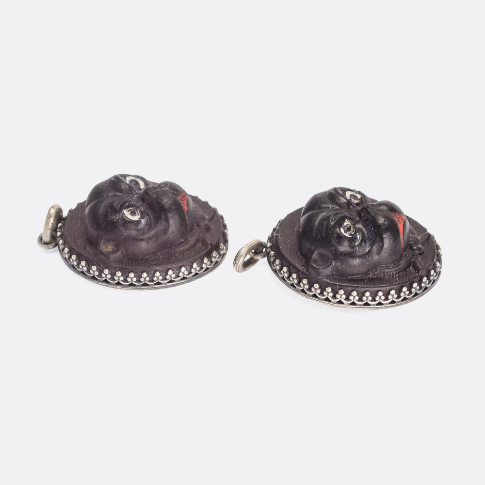 Victorian Carved Pug Pendant