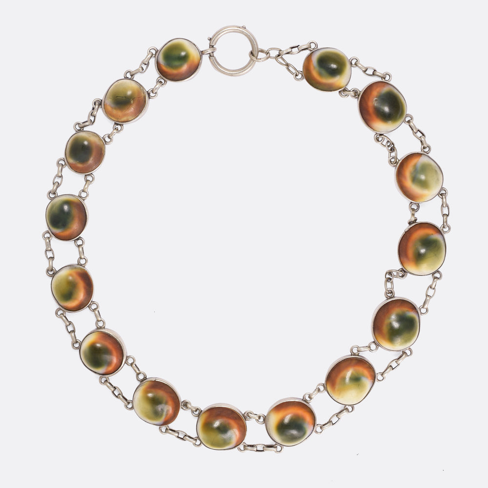 Victorian Cat's Eye Operculum Riviere Neckalce
