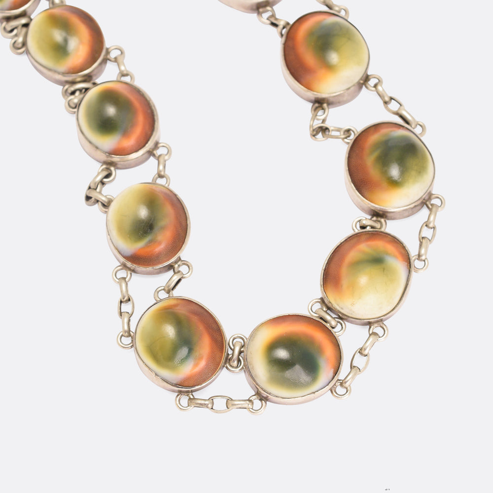 Victorian Cat's Eye Operculum Riviere Neckalce