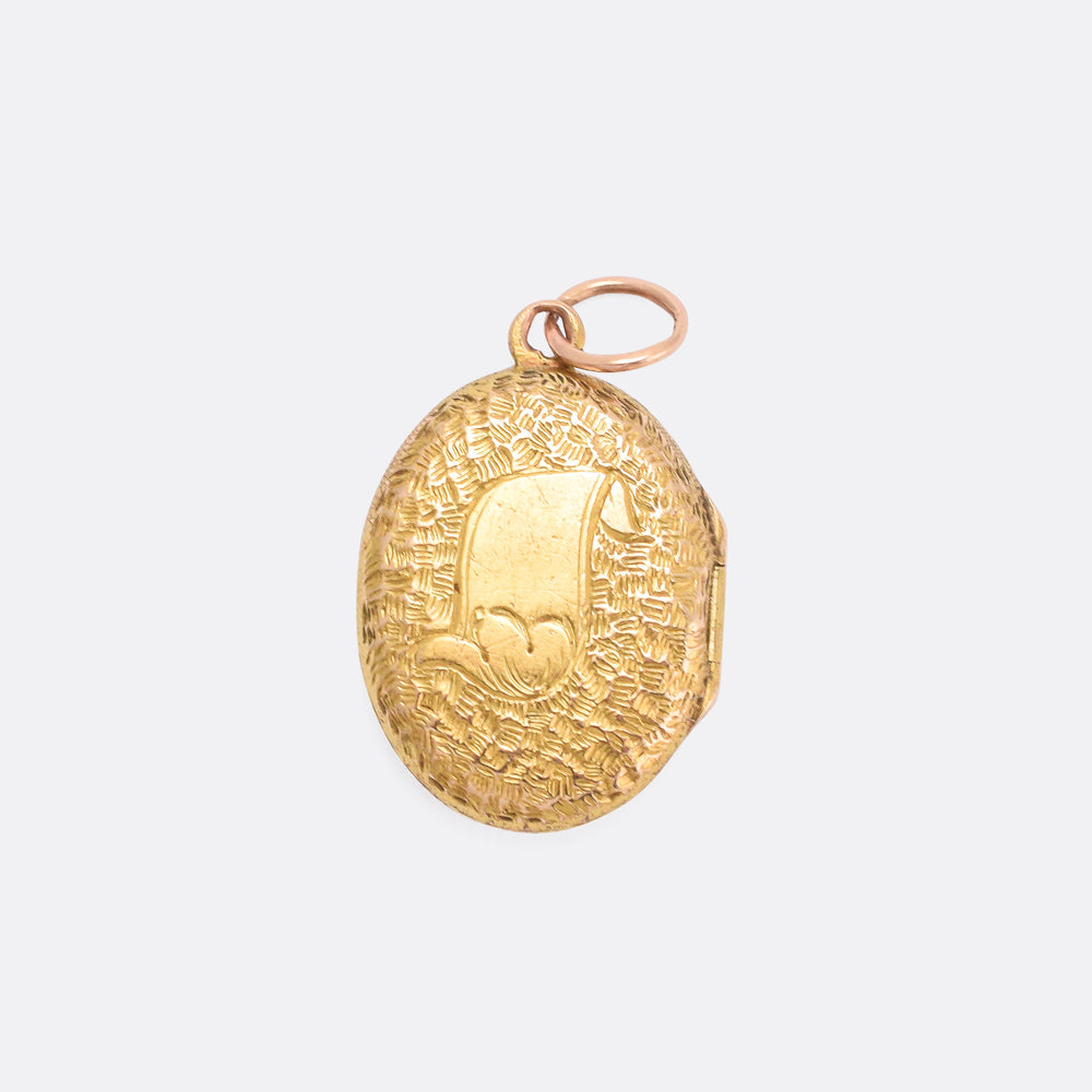 Victorian Chased Turquoise Anchor Locket