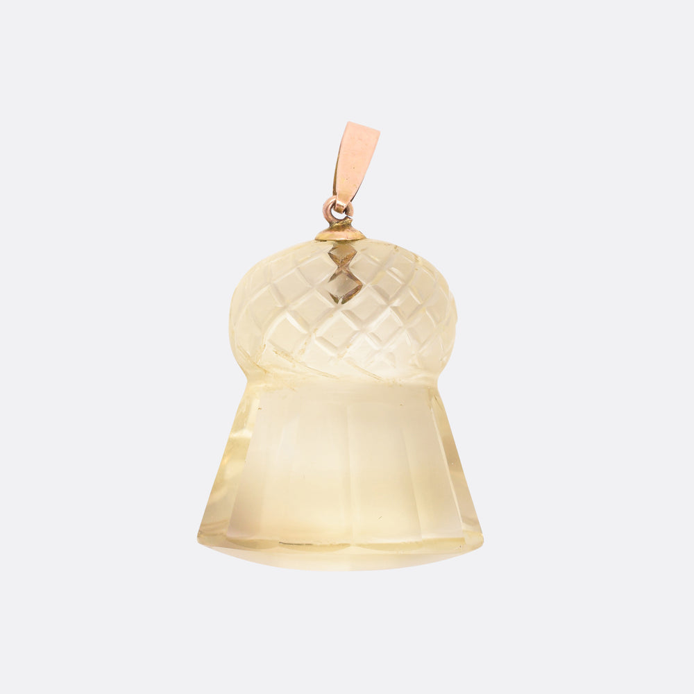 Victorian Citrine Scottish Thistle Pendant