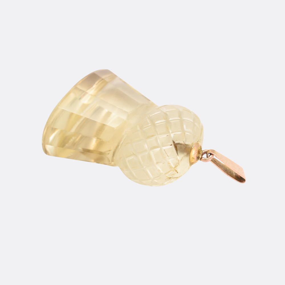 Victorian Citrine Scottish Thistle Pendant