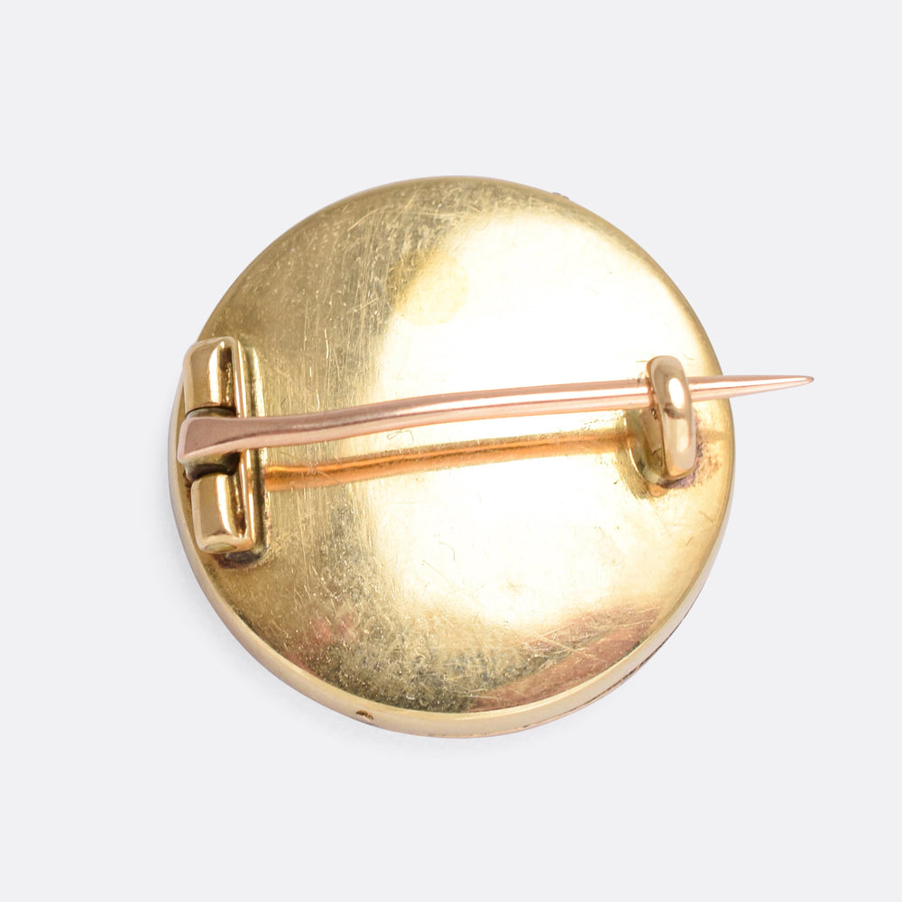 Victorian Diamond & Red Enamel Butterfly Brooch