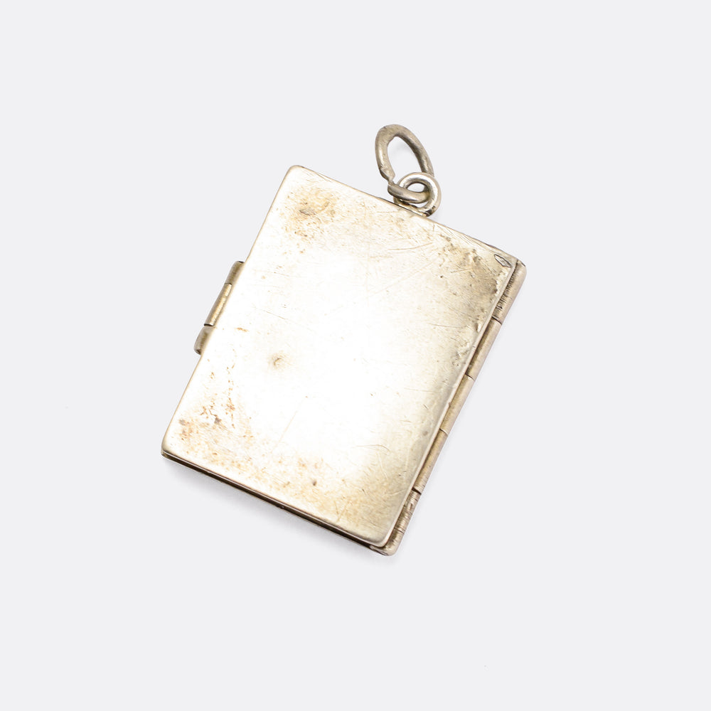 Victorian Diamond & Ruby Silver Book Locket