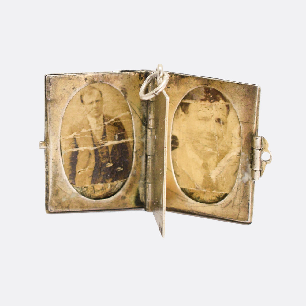 Victorian Diamond & Ruby Silver Book Locket